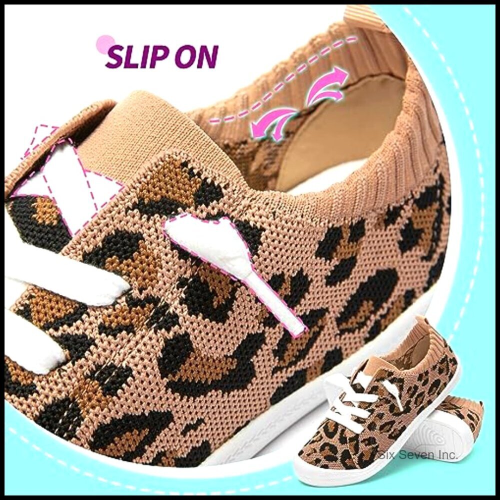 Knit Slip On Sneakers Lightweight Mesh Loafers Elastic Low Top Flats Casual - Picture 4 of 7